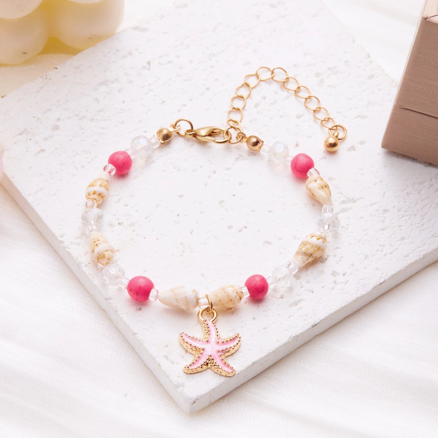 Bohemian Beach Sea Shell Conch Starfish Bracelet For Women Girl Fashion Adjustable Beaded Bangles Summer Party Jewelry Gifts