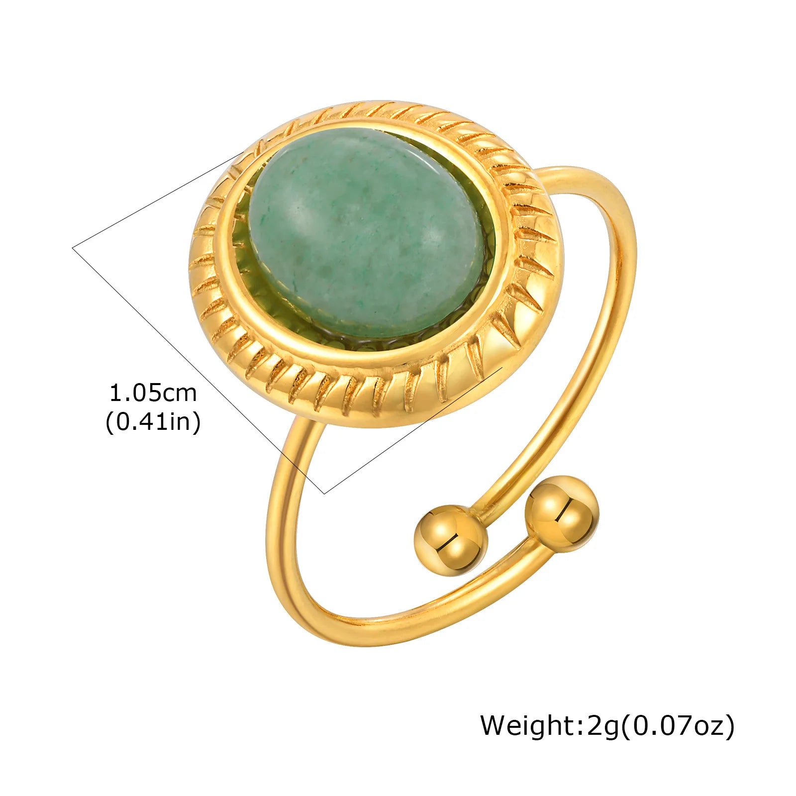 Vnox Elegant Natural Stone Stainless Steel Rings Fashion Colored Pearl Opal Turquoise Rings For Women Retro Waterproof Jewelry