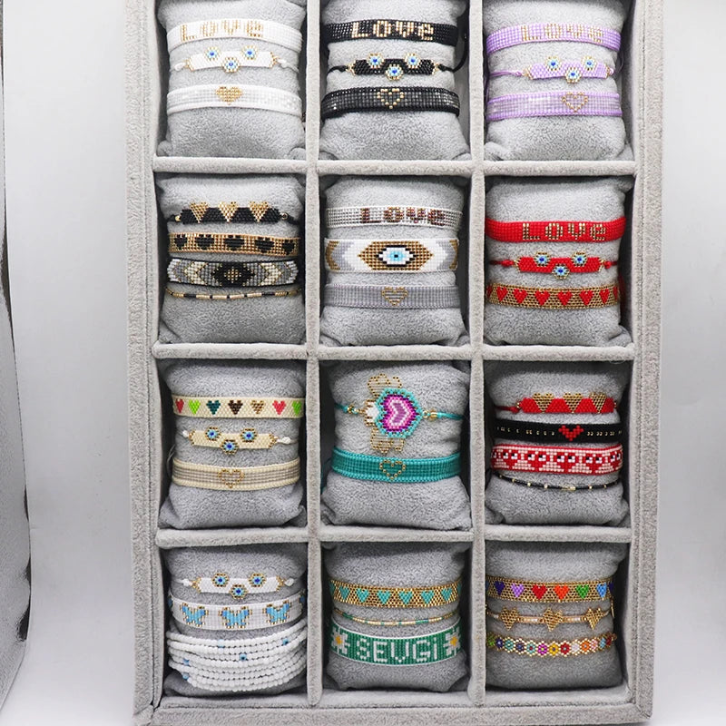 Miyuki beads hand woven Bohemia jewelry atmosphere luxury shiny seed beads adjustable bracelet elegant women's party Gifts