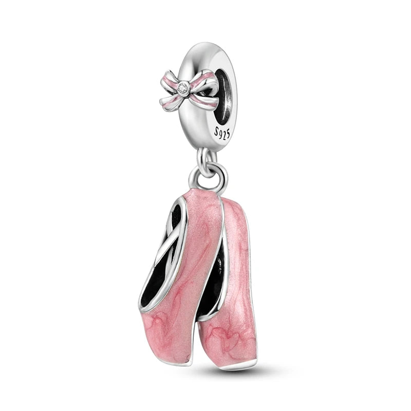 2024 Hot Sales 925 Sterling Silver Pink Charm Beads Pendent For Original Bracelets Charm Dangle Women Gril Jewelry Gifts