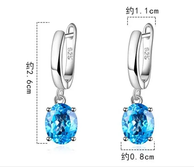 Oval Cut Genuine Natural Yellow Citrine 925 Sterling Silver Stud Earrings for Women Fashion Gemstone Jewelry