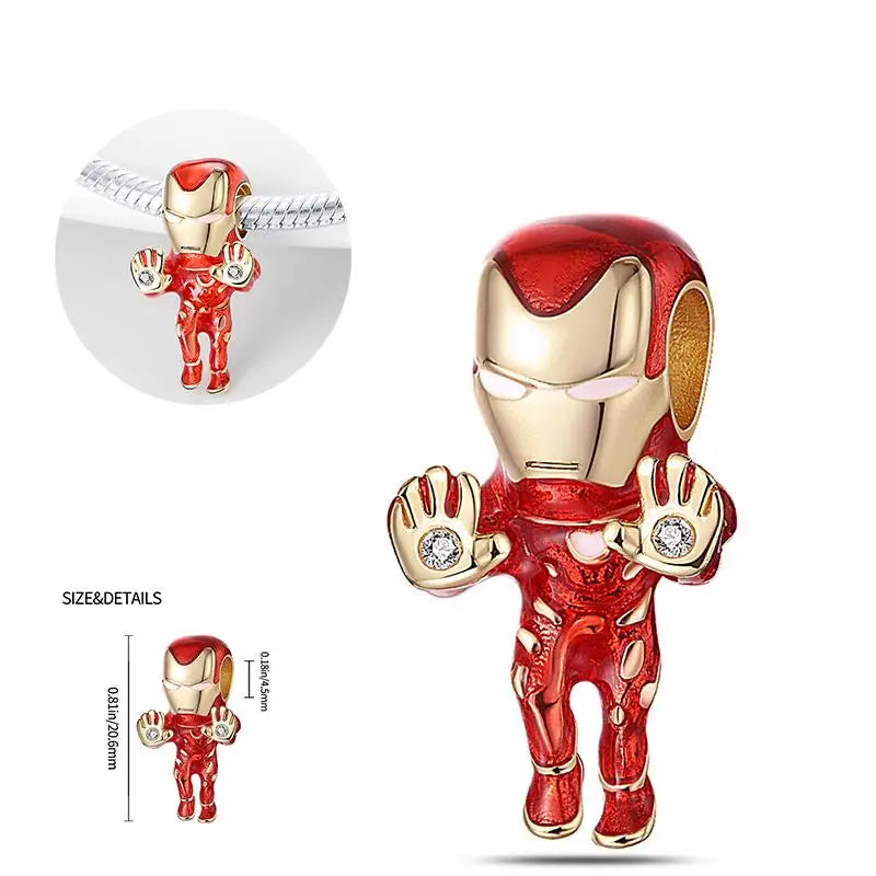 2025 new in Spider Man charm beads Hulk Iron Man 925 sterling silver charm Marvel bracelet charm DIY women's jewelry gift