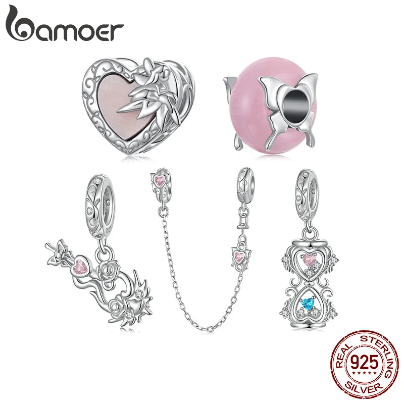 BAMOER 2025 Spring Series 925 Sterling Silver Flower Elf Charm fit Original Bracelet DIY Jewelry Accessories Butterfly Beads