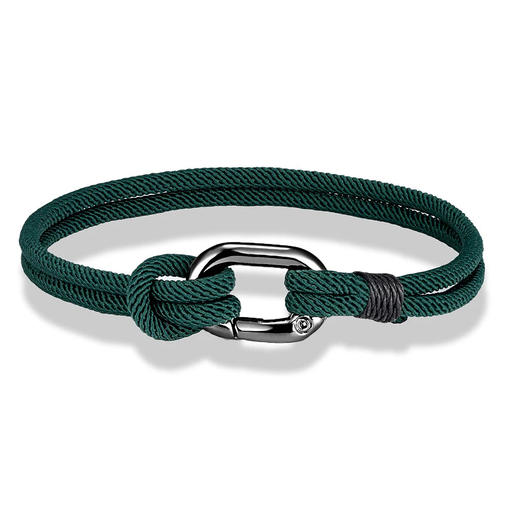 MKENDN Sport Style Handmade Braided 3mm Rope Bracelet Oval spring buckle Bracelet Couple Gift Leisure Accessories Homme Pulseria