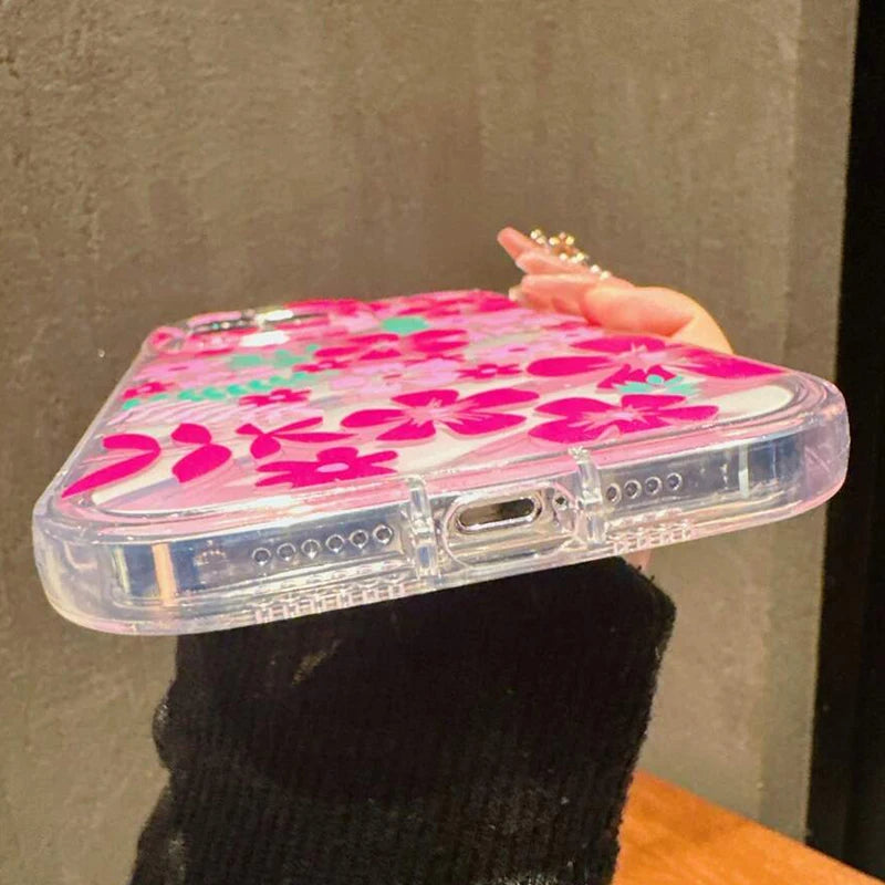 Case for Xiaomi 13T Pro Mi 14 13 12 11 Lite 5G NE Poco F5 X3 X6 Pro 5G Flower Summer Pink Clear Airbag Shockproof Phone Cover