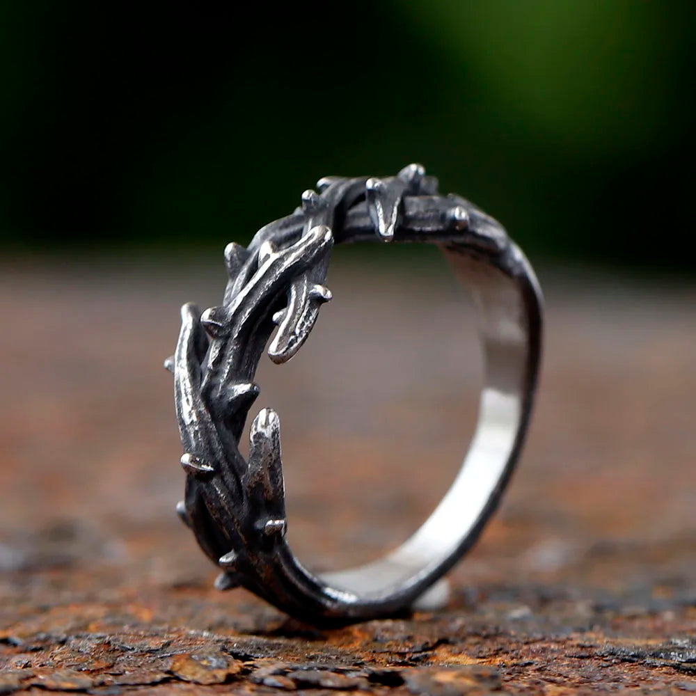 2024 New Personality 316L Stainless Steel Irregular Thorns Couple Ring Retro Finger Anels For Man Women Lovers Jewelry Gift