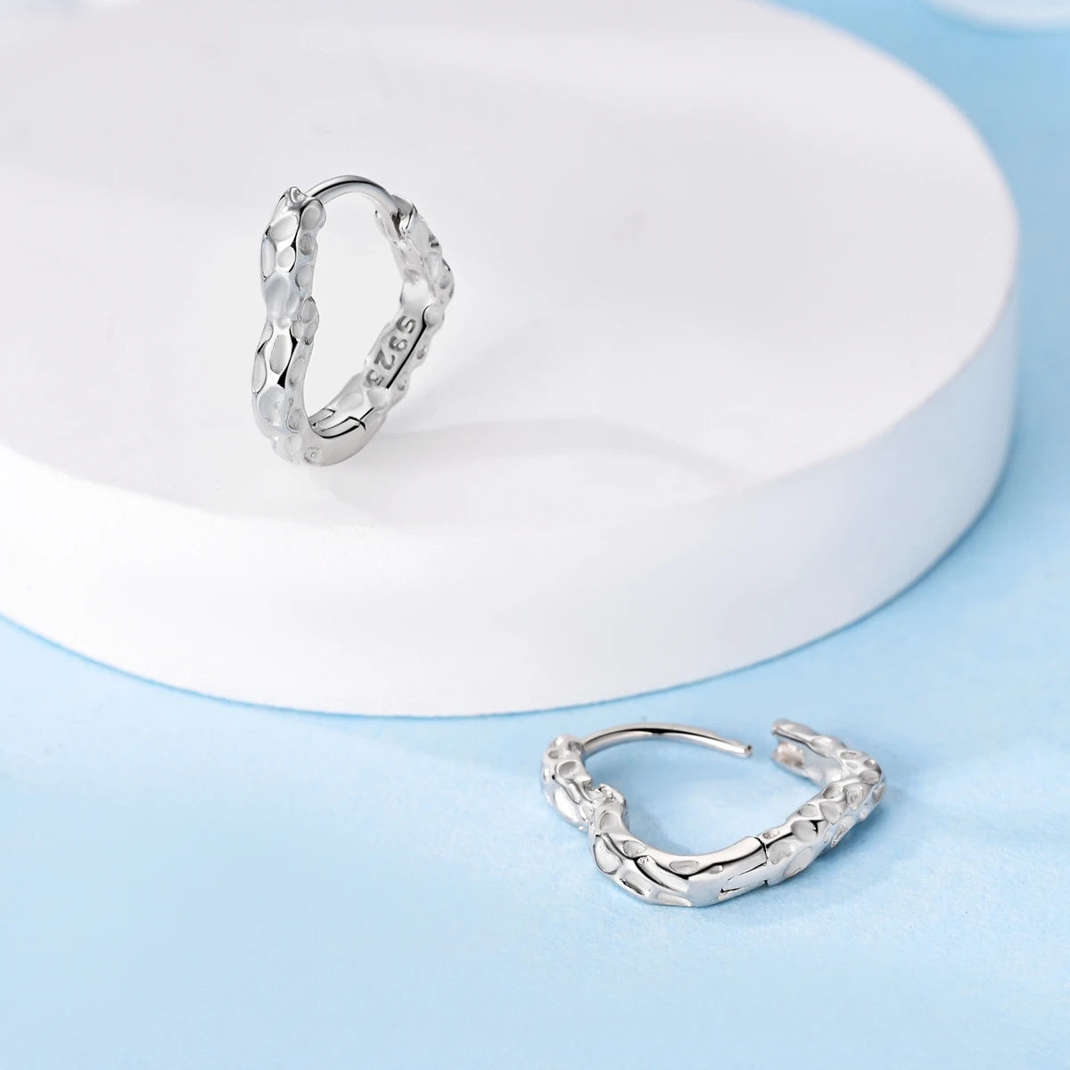 Simple Original 100% 925 Sterling Silver Sparkling Zircon Star Flower Double Hoop Earrings For Women Wedding Engagement Jewelry