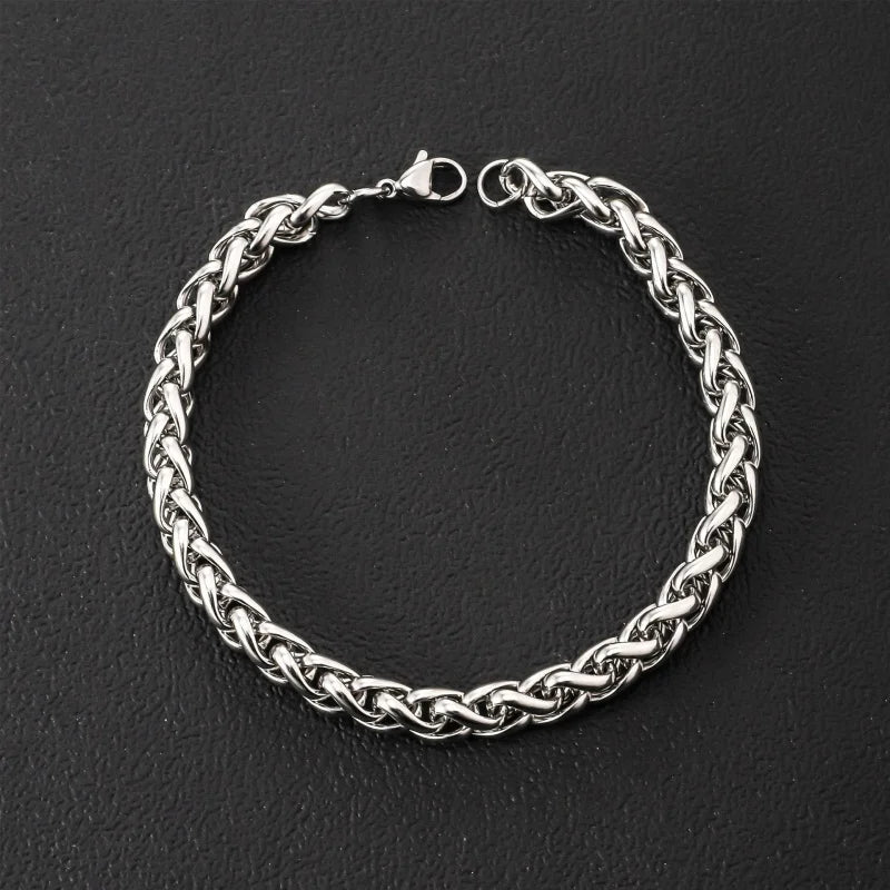 Hip Hop Stainless Steel Spinal Chain Bracelet Simple Men Titanium Steel Jewelry Fashion Party Accessories Gifts
