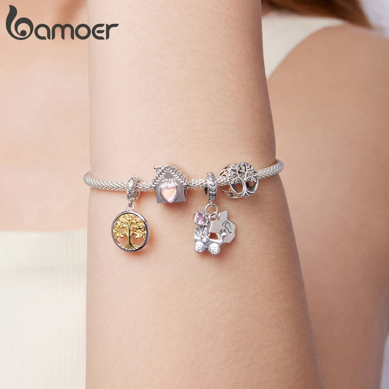 BAMOER Heilender lila Kristall Unendlichkeitsanhänger Sternenamazonit-Charm Auge des Horus Passend für Original-Armbänder DIY-Schmuckzubehör