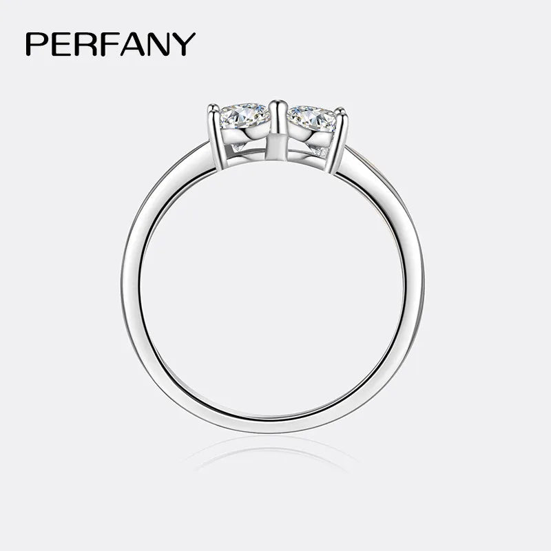 PERFANY 0.6CT Heart-Shaped Cut Moissanite Women's Ring S925 Pure Silver Shiny Laboratory Diamond Fashion Party Jewelry - Madeinsea©