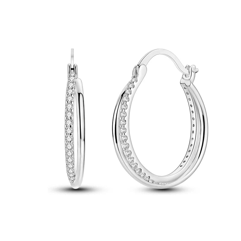 Classic Earrings 925 Silver Star Moon Zircon Pearl Geometry Earrings For Women Wedding Engagement Fine Jewelry Birthday Gift