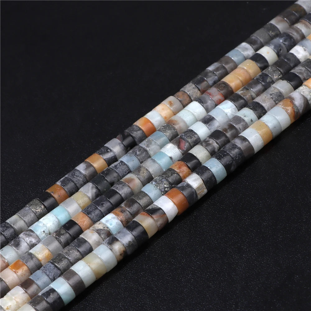 6x3mm Natural Flat Round Stone Beads Turquoises Labradorite Jaspers Spacer Loose Heishi Bead For Jewelry Making DIY Accessories