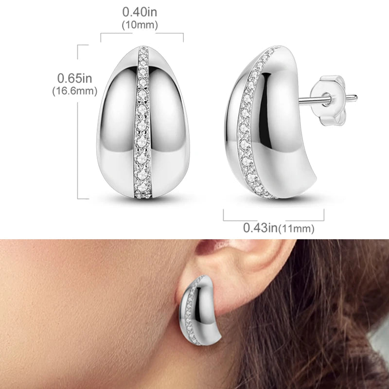 Earrings 925 Sterling Silver Stud Earrings Unicorn Star Zircon Stud Hoop Earrings For Women Girls Lovely Fashion Jewelry Gift