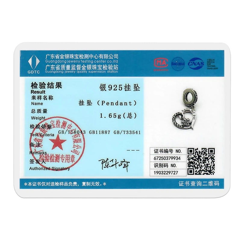 100% 925 Sterling Silver Lovely Pet Cat Paw Dog Warm Family Charms Beads Fit 3MM Original Bracelets DIY Jewelry Gift For Friends