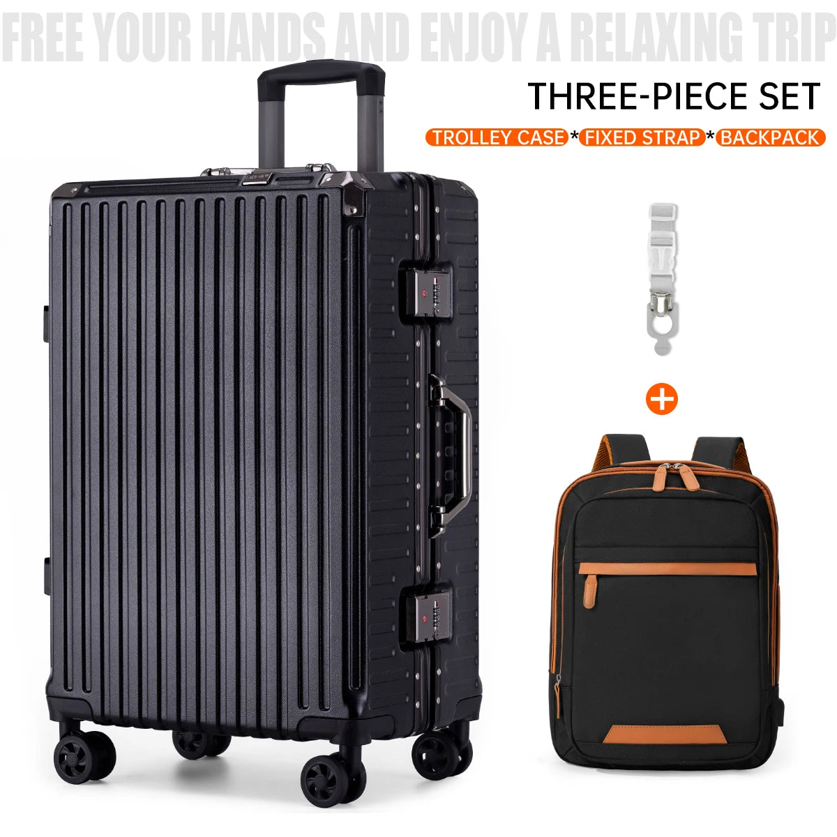 Trolley Luggage 20 24 26 28 Inch Aluminum Frame Rolling Luggage Case USB Travel Suitcase on Wheels Combination Lock Carry-On Luggage - Madeinsea©