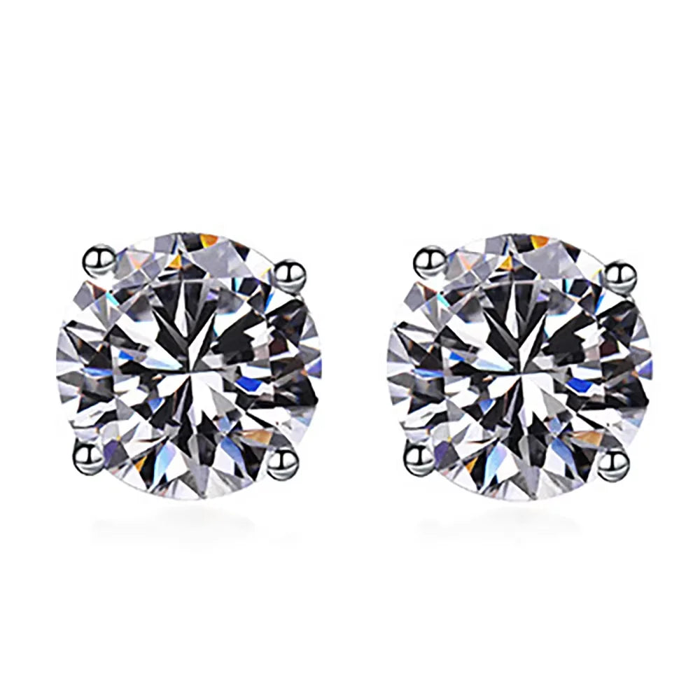 Serenity 0.5ct 1ct 2ct Four Claw Colorful Moissanite Earrings for Women 100% 925 Sterling Silver Plated 18K Stud Earring Jewelry - Madeinsea©