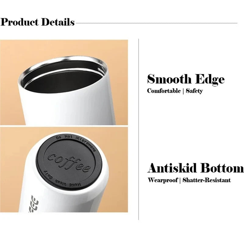 400ML Stainless Steel Coffee Thermos Leakproof Car Vacuum Flasks Thermal Coffee Mug Portable Travel Portable Insulated Bottle