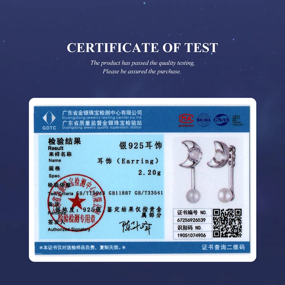 BAMOER Abnehmbare Moonlight Ohrstecker, wendbare Muschelperlen-Ohrringe aus 925er Sterlingsilber für Damen, Vorder- und Rückseite