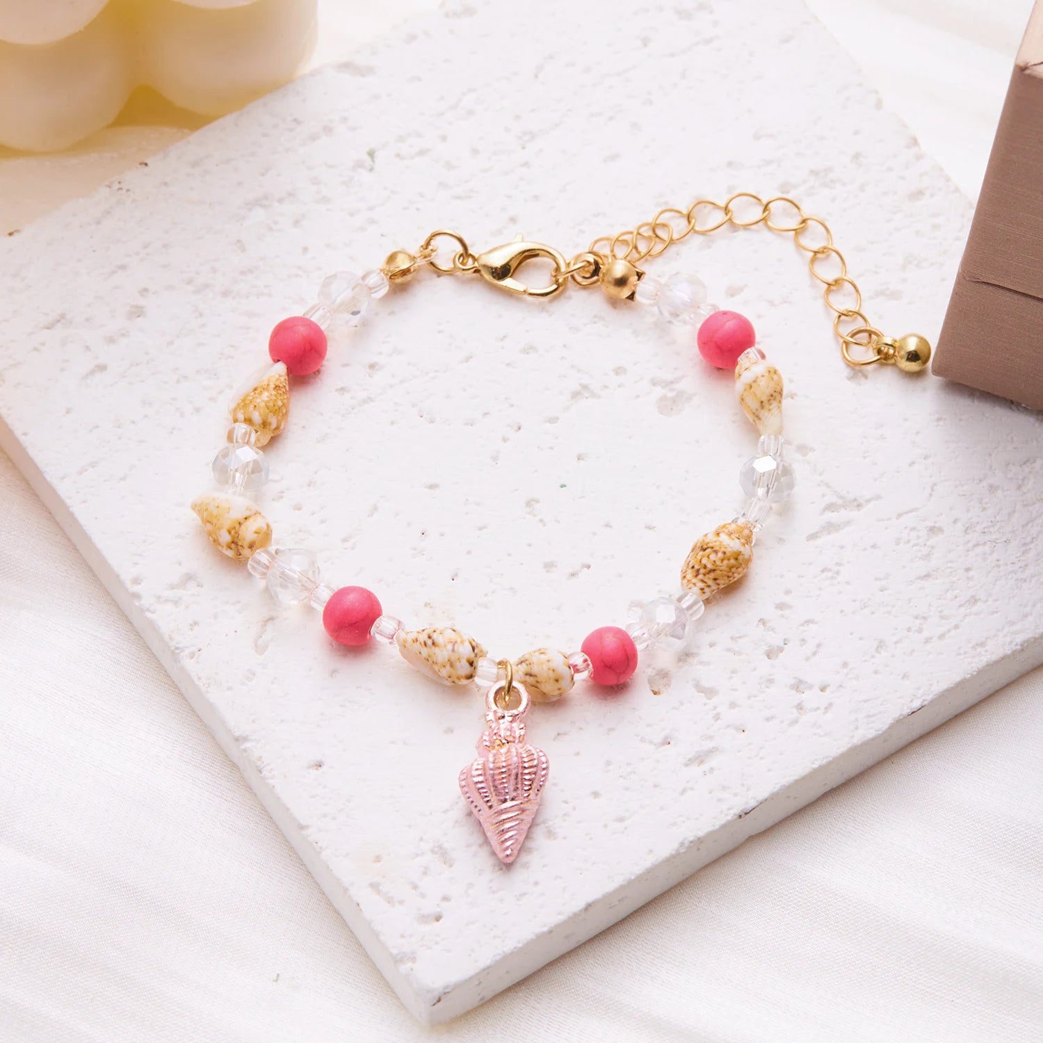 Bohemian Beach Sea Shell Conch Starfish Bracelet For Women Girl Fashion Adjustable Beaded Bangles Summer Party Jewelry Gifts