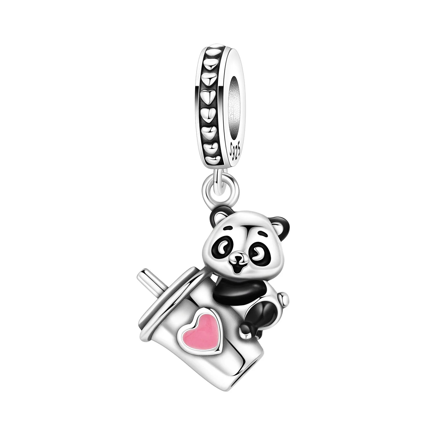 PANPOKI 925 Sterling Silver Cute Panda Animals Beads Original Pendants Bracelet Charm Jewelry Party DIY Trendy Gifts