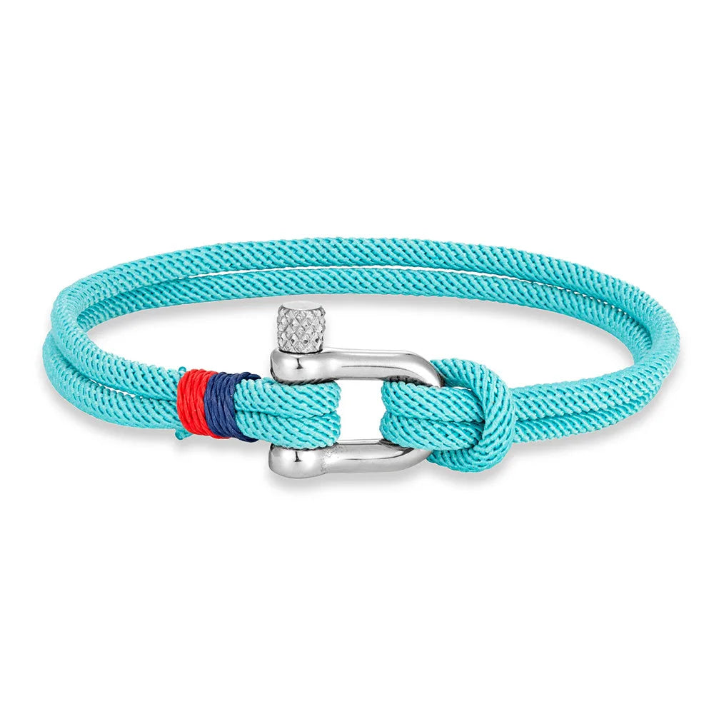 MKENDN Minimalist Lucky Rope Bracelet Stainless Steel Mini U-Shape Shackle Buckle Bracelets for Men Women Couple Gift