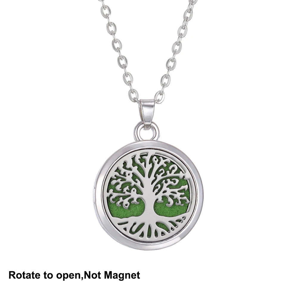 2023 New Aromatherapy Necklace Diffuser Pendant Aroma Jewelry Thread Rotate Open Locket Perfume Essential Oil Diffuser Necklace