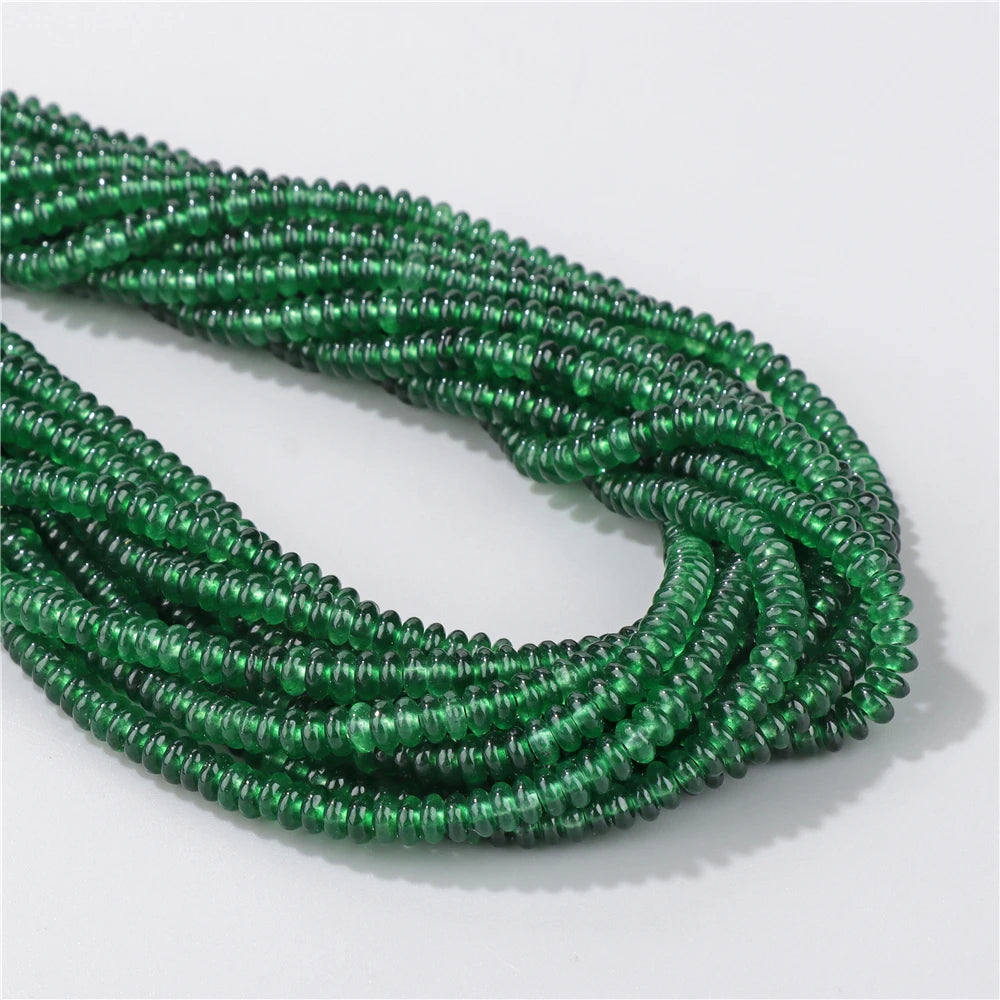 Natural Flat Round Stone Beads Abacus Shape Jaspers Quartzs Gems Beads For DIY Necklace Earrings Jewelry Making Accessori 2*4mm