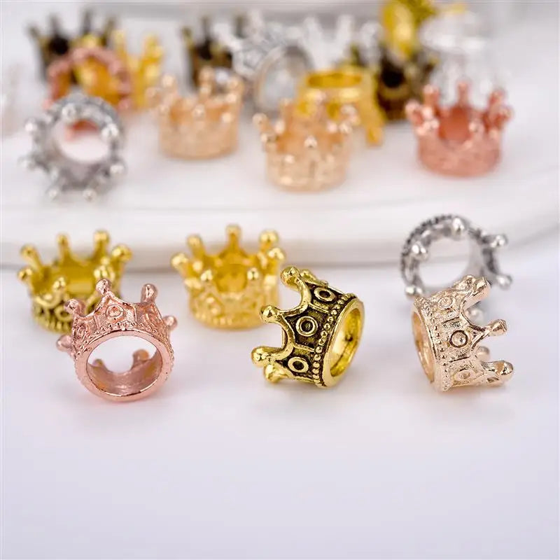 10pcs/20pcs Crown Charm Beads Connectors Charms End Beads Cap For DIY Jewelry Making Findings