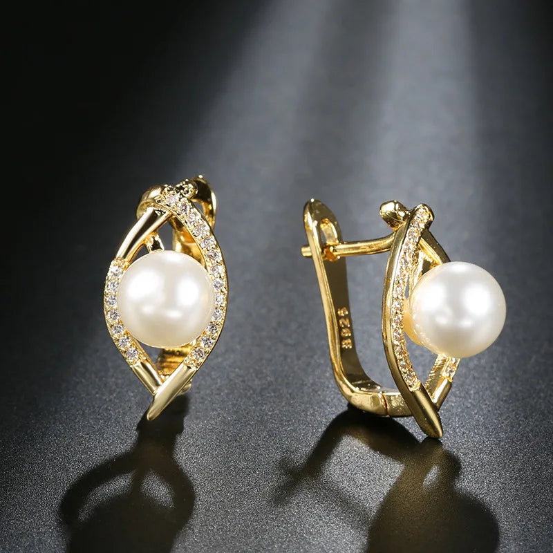 New 100% Natural Pearl Stud Earrings Genuine Natural Freshwater Pearls Earring Exquisite Jewelry Wedding Bridal Accessories