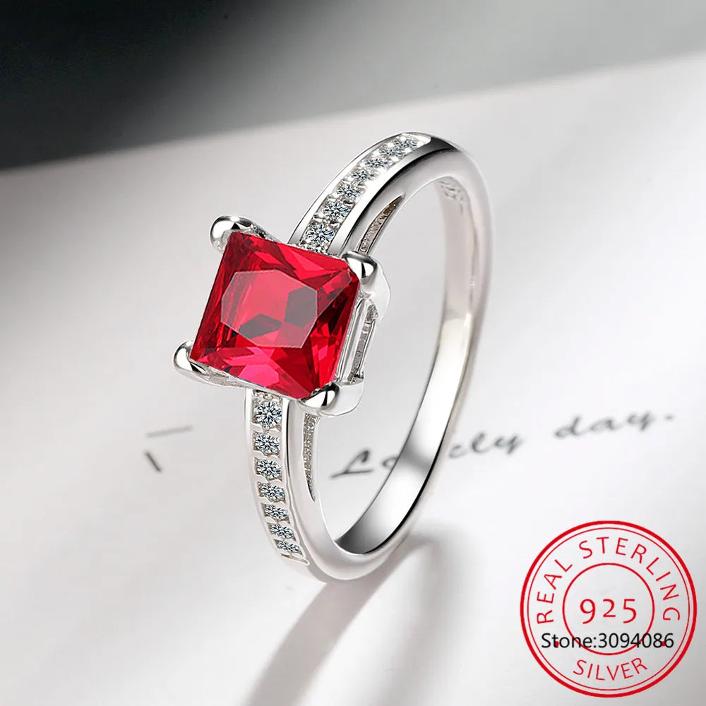 1-2CT Princess Cut Moissanite Engagement Ring VVS D Colorless Solitaire Diamond Promise Bridal Ring For Women Wedding Jewelry