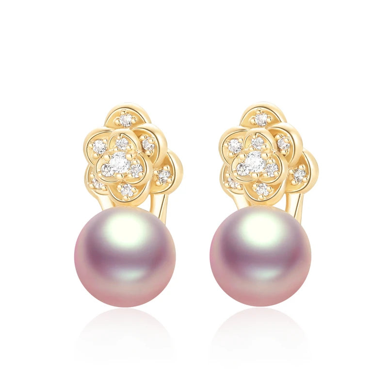 OXTAO Trendy Freshwater Pearl Stud Earrings Daily Wear Jewelry Valentine's Day Girlfriend Birthday Wedding Anniversary Gift