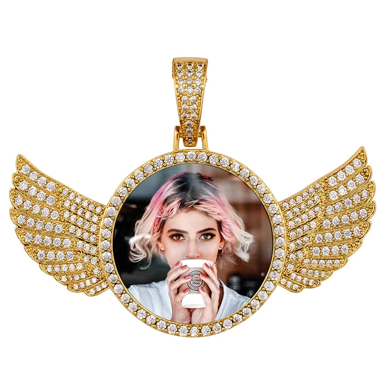 Médaillon souvenir rond unisexe avec photo personnalisée pour homme, bijou hip-hop