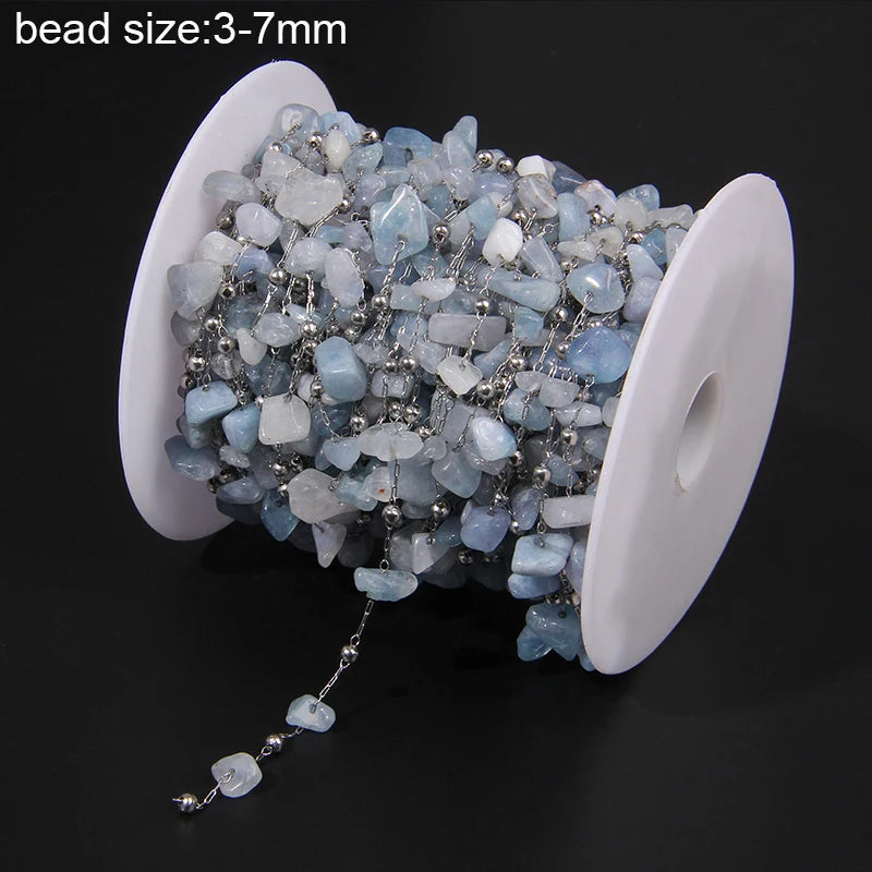Natural Quartzs Stone Stainless Steel Chips Beads Chains For DIY Bohemia Jewelry Making Women Necklace Choker Bracelet Handmade - Madeinsea©