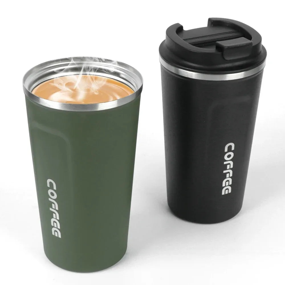 Coffee cup car thermos cup 380/510 ml leak-proof travel thermos cup tea and coffee double-layer stainless steel