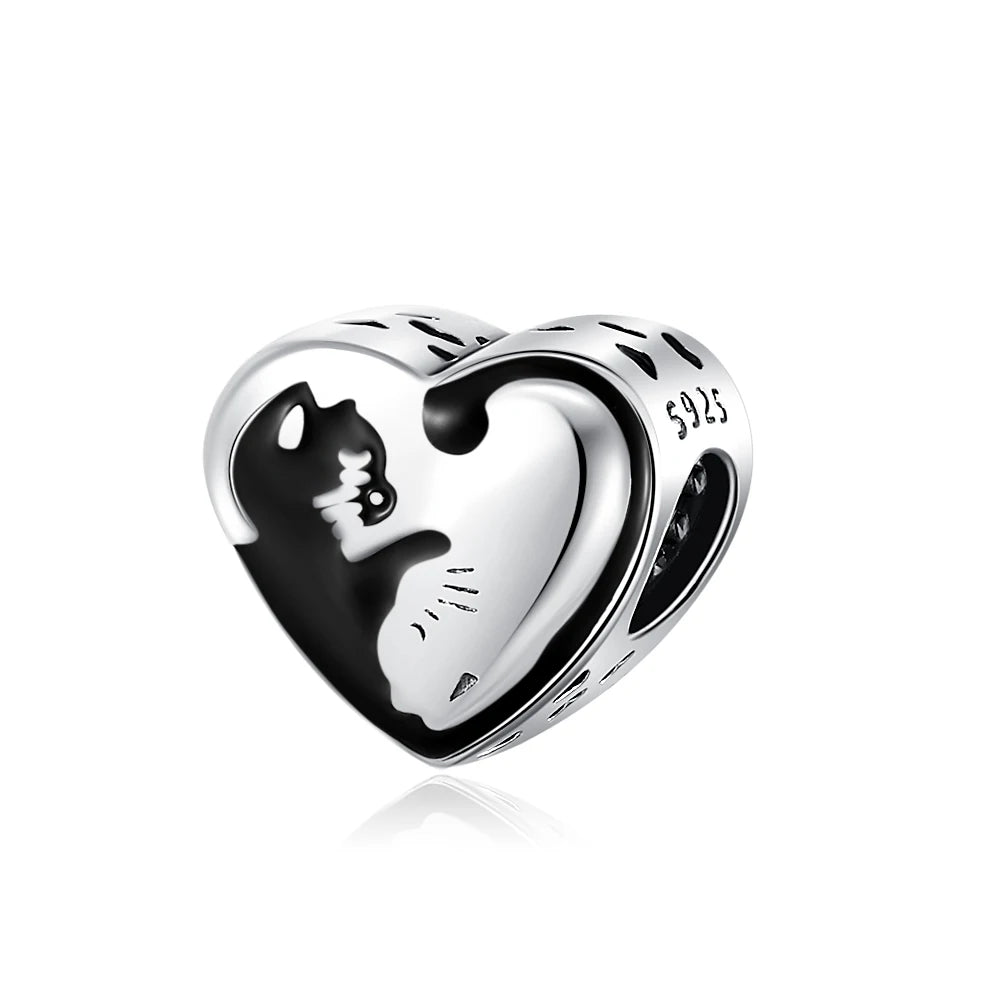 New European Style 925 Silver Black, Bagua, Watch Computer, Camera, Cat, Bead Pendant, Original Bracelet DIY Women's Jewelry