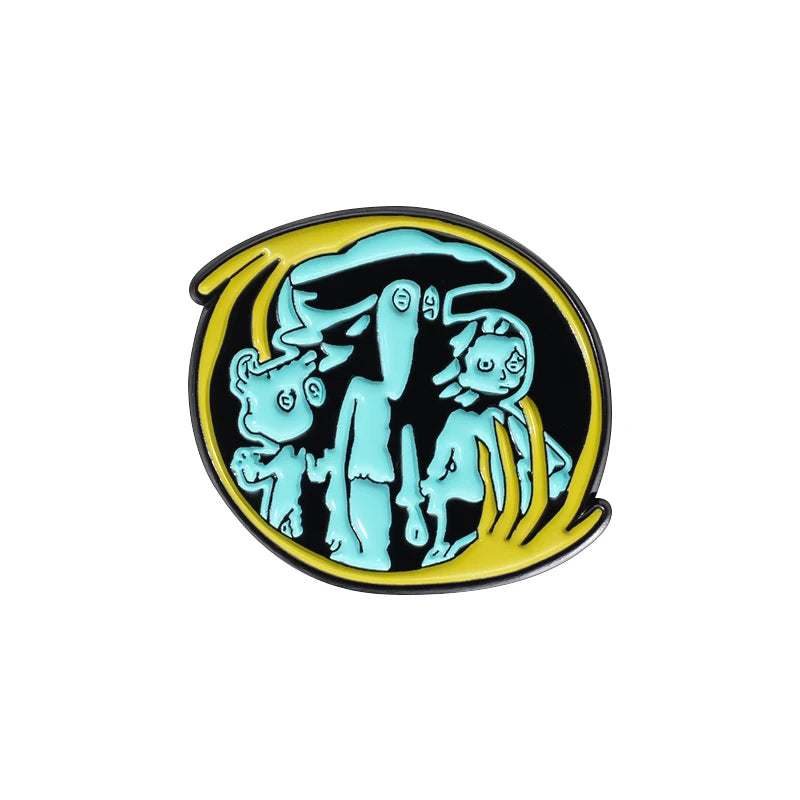 Horror Animated Films Coraline Doll Enamel Pins Cartoon Character Role Brooch Lapel Badge Punk Halloween Jewelry Gift for Friend