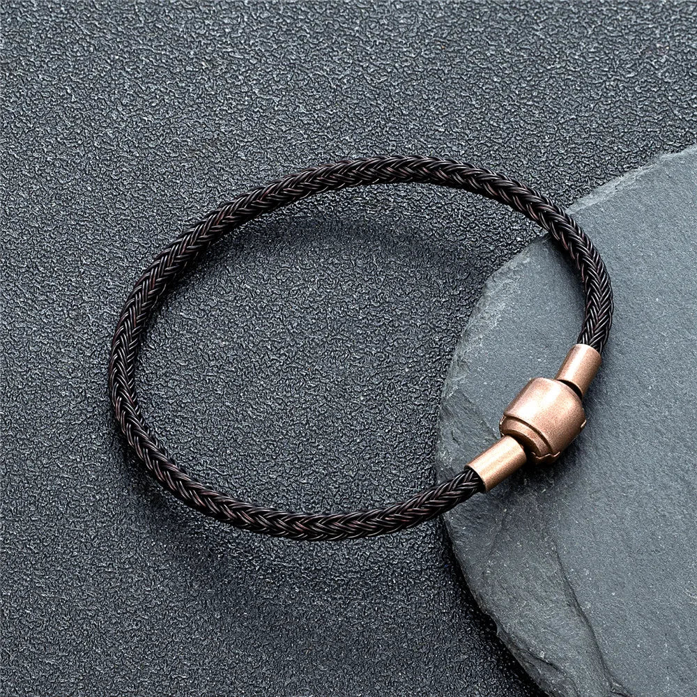 MKENDN DIY Simple Style Men Women Jewelry Non-fading Steel Wire Rope Bracelet Classic Cuff Charm Bracelet for Male Female Gifts