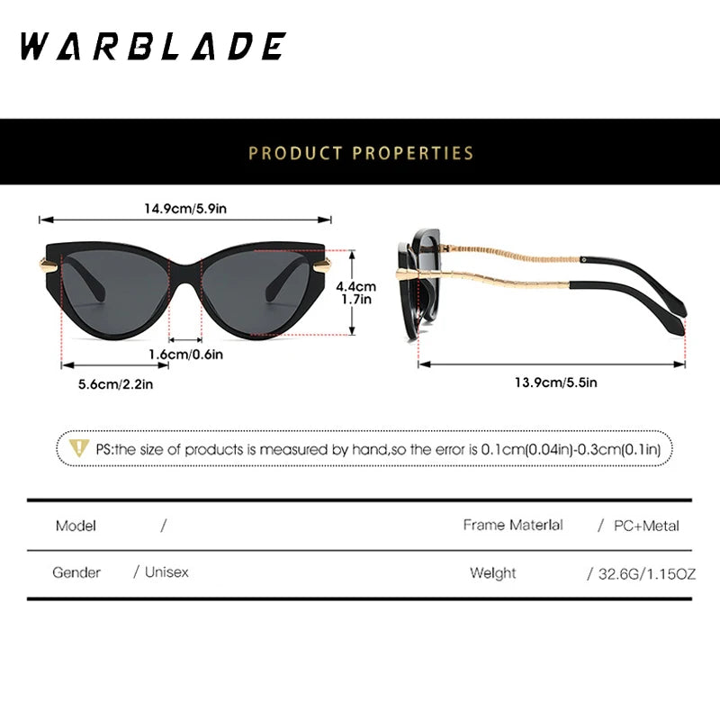 Classic Cat Eye Sunglasses Women Men Vintage Brand Sun Glasses Metal Frame Retro Trend Fashion Style Shades Oculos De Sol UV400