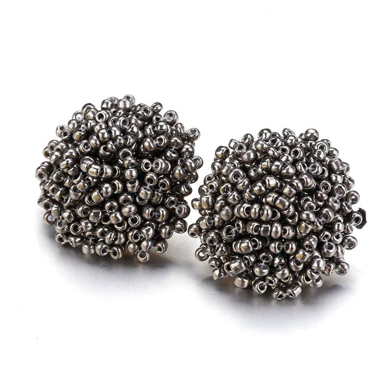 Aensoa Simple Multicolor Ethnic Resin Handmade Beaded Earrings For Women Accessories Bohemia Geometric Earrings Fashion Jewelry