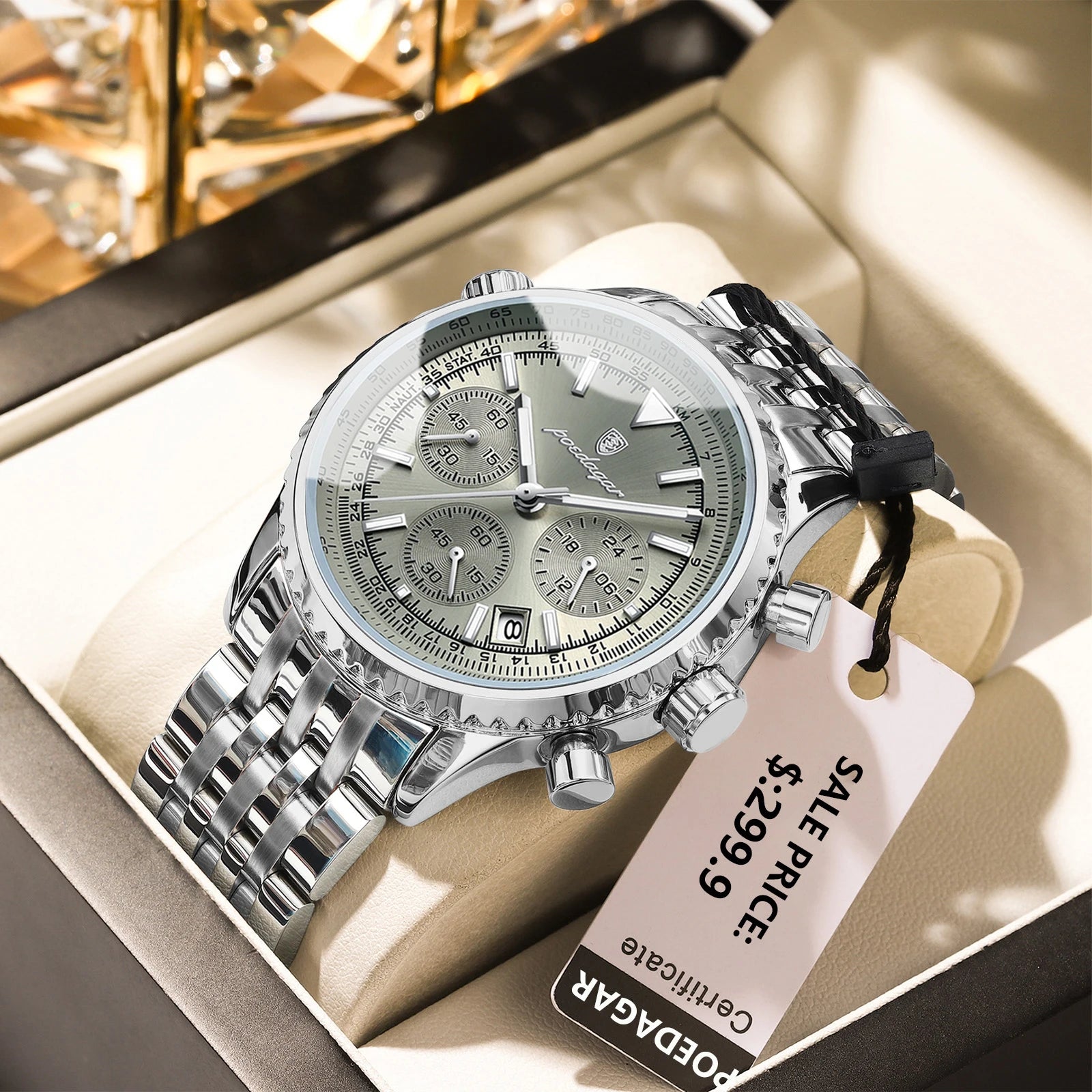 POEDAGAR Top Luxury Men Watches Luminous Date Waterproof Chronograph Quartz Man Watch Stainless Steel Sport Military Men's Watch - Madeinsea©