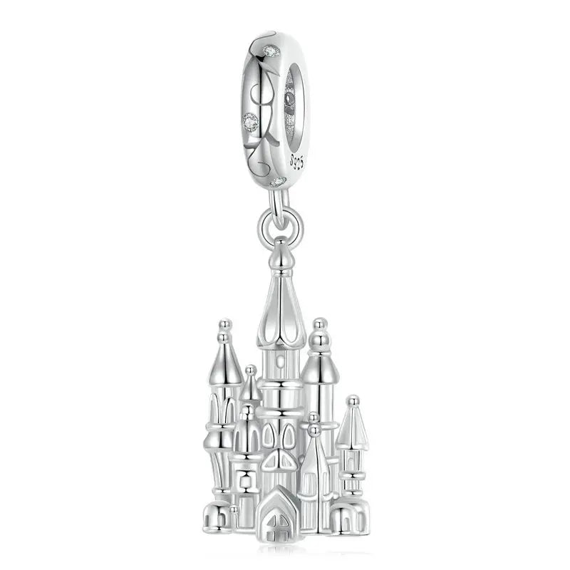 WOSTU 925 Sterling Silver Original Magic Nutcracker Soldier Charm Pendant fairy-tale castle Beads Fit DIY bracelet Necklace Gift