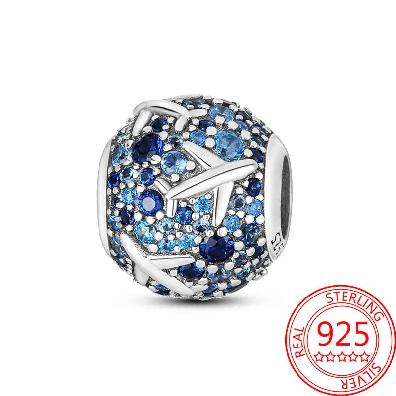 925 Sterling Silver Paris Tower Aircraft Travel Charm Pendant Beads Fit Charm Original Bracelet for Women Jewelry Making