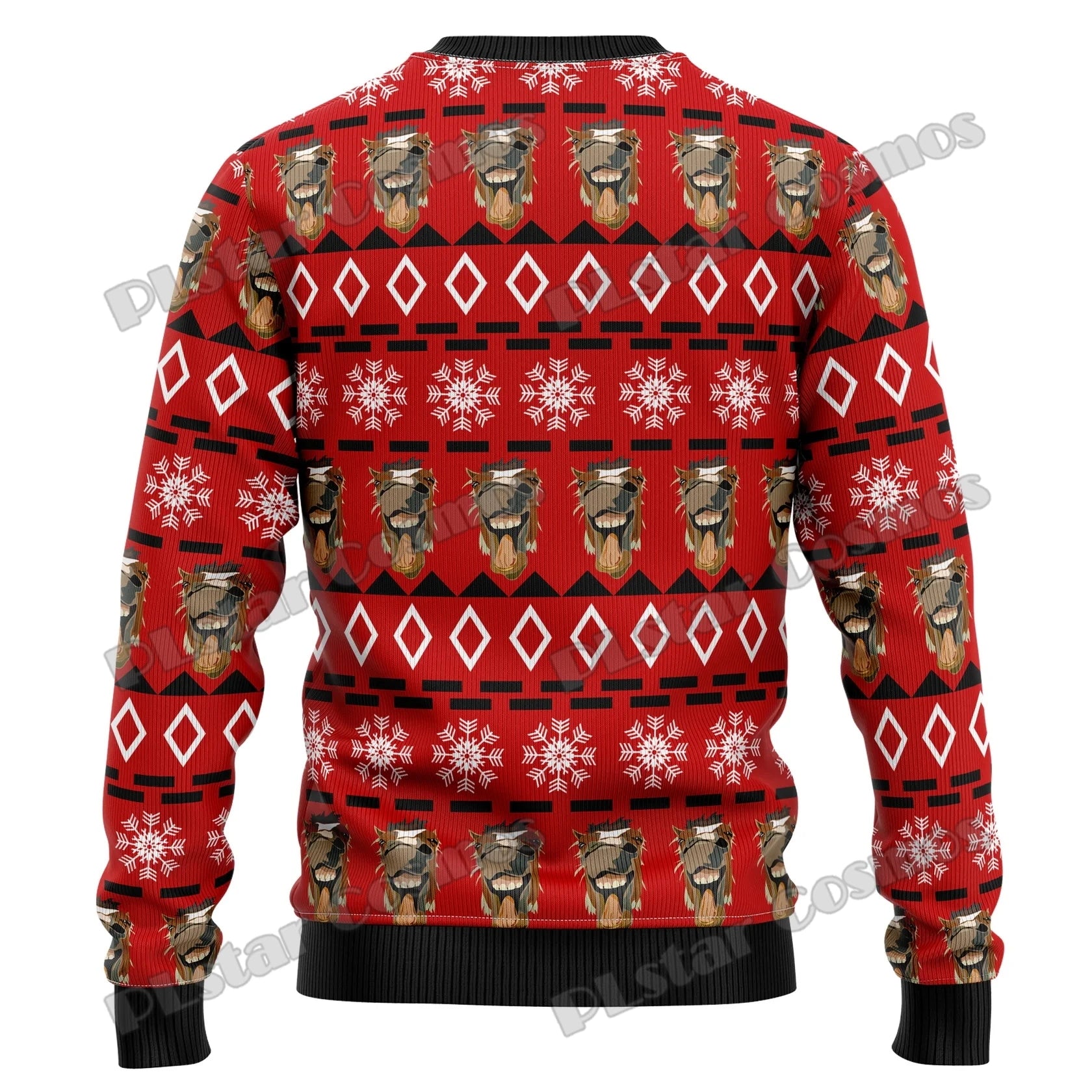 Funny Horse Christmas Graphic 3D Printed Fashion Men's Ugly Christmas Sweater Winter Unisex Casual Knit Pullover Sweater MYY15