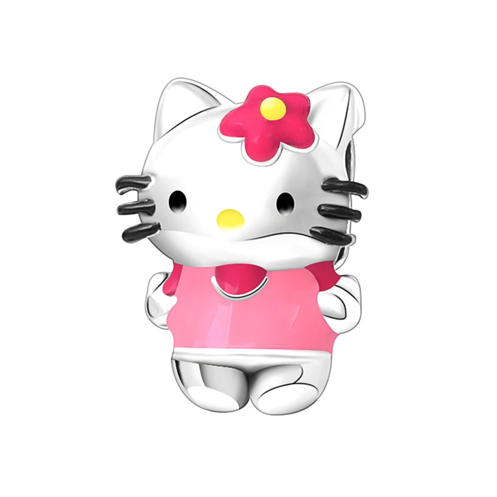 2025 New Miniso Disney Sanrio Beads 925 Silver Stitch Hello Kitty Kuromi Charm Fit Original Bracelet Women DIY Pendant Jewelry