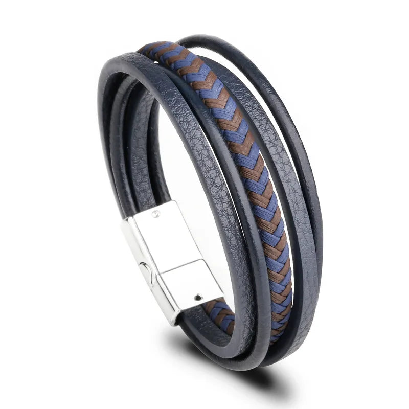 Trendy  Leather Bracelets For Men Multilayer Braided Rope Bracelets For Male Bracelets Jewelry Pulsera Hombre - Madeinsea©