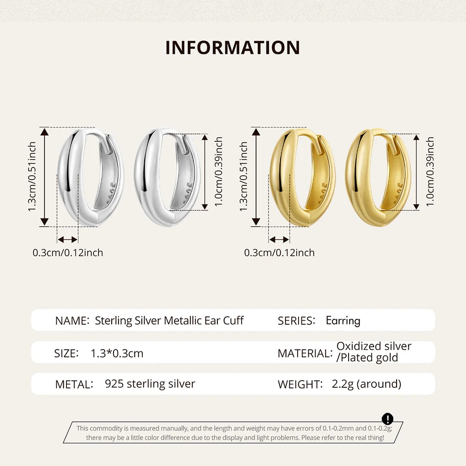 WOSTU Solid Sterling Silver Simple Circle Huggies Earrings For Women,S925 Seamless Silver Hoops Minimalist Gift Hypoallergenic