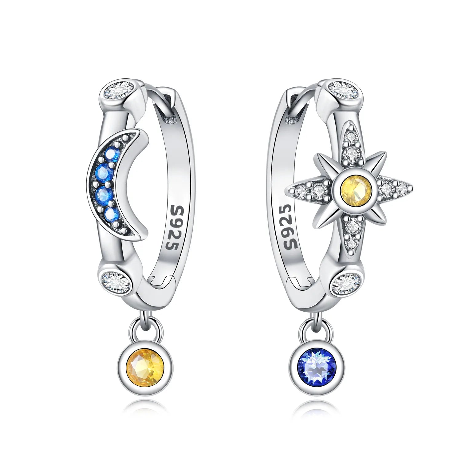 PANPOKI 925 Sterling Silver Asymmetric Design Earring Key Lock Earrings Drop Earrings For Women Party Gifts Trendy Jewelry