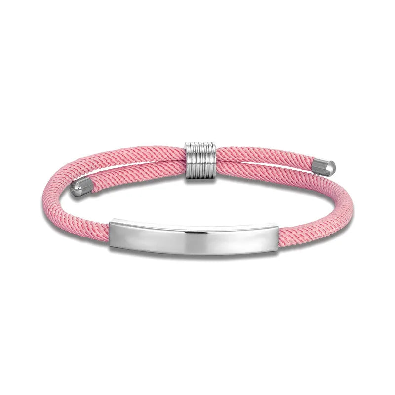 MKENDN Medical Alert Bracelet Personalized Rope Bracelet with Engraving ID & Number Bracelets Minimalist Emergency Jewelry