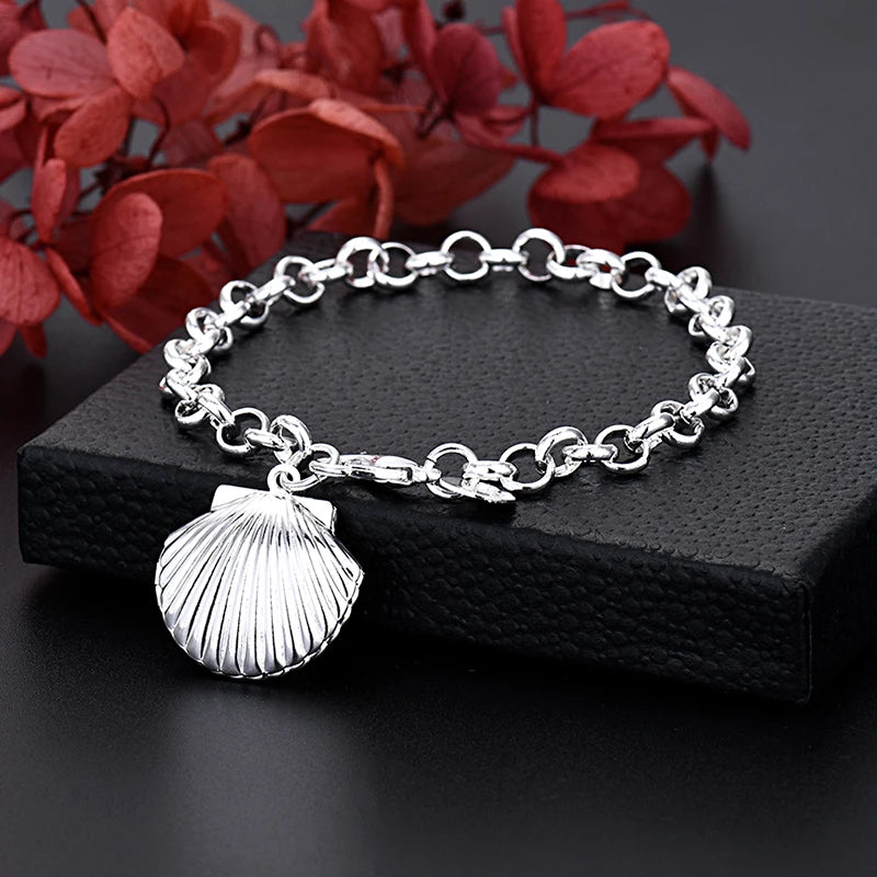 Noble 925 Sterling Silver Square Solid Chain Bracelet for Women Men Charm Party Gift Wedding Fashion Jewelry - Madeinsea©
