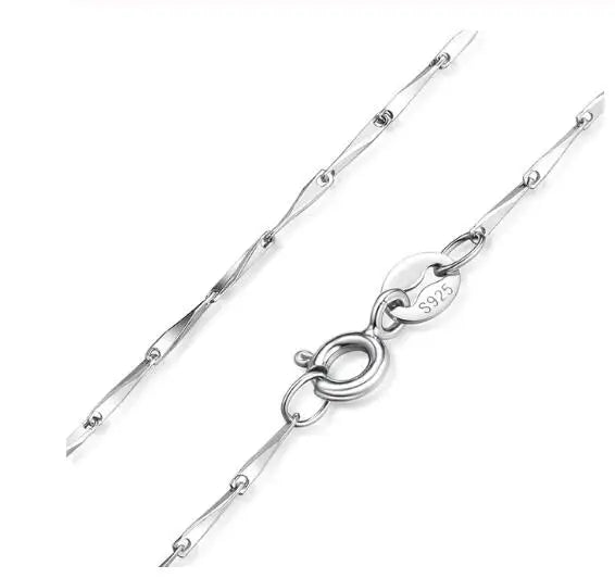 Real 925 Sterling Silver Necklace Water-wave Snake Beads Box Chain 40/45cm Necklace For Woman Necklace Jewelry DC25